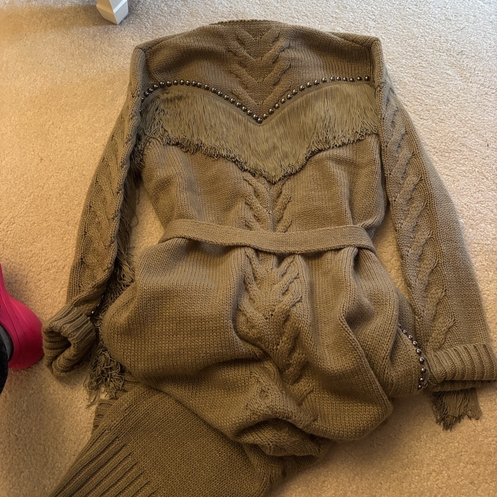 Free People Cozy Knit Belted Cardigan